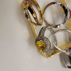 Assortment Of Rings Bracelets Necklaces And Diamond Rings