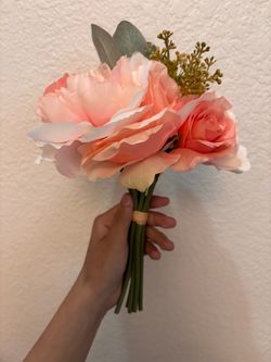 Artificial Pink Rose Flower Bouquet