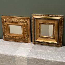 Small, Ornate, Gold-Painted Wood-Framed Mirror WALL ART - posted price EACH is firm.