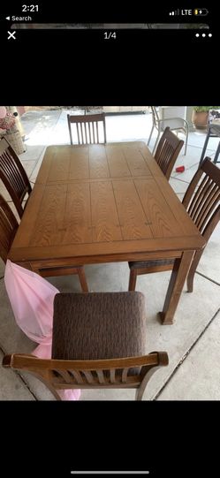Wood table with 6 chairs