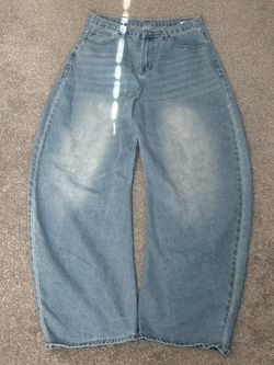 Wide Leg Baggy Jeans Light Wash