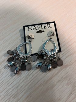 Napier silver tone earrings