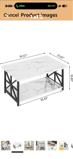 Two-Tier Marble-Top Coffee Table
