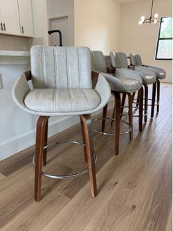 Driftwood Gray — Counter Height Stools — Mid Century Modern — Brand New! 🔥