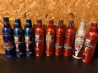 •	🔵 3 Bud Light (All-Star Game 2009) 	•	🔴 6 Budweiser (World Series / Champions editions — 2006 & 2011 variations)  All capped 👍