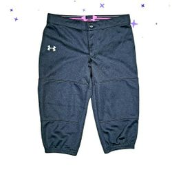 Under Armor Girl's Utility Softball Cropped Pants Black Youth Medium