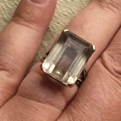 Vintage 10k Smoky Citrine Statement Ring