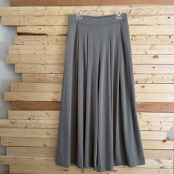 Uniqlo Women’s Dark Gray Green Pleated Soft Wide Leg PullOn Casual Pants size M