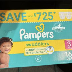 Size 3 pamper diapers 164ct