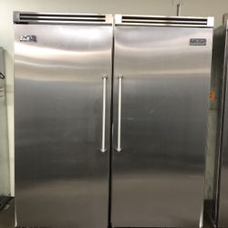 Viking 72” Stainless Steel Built In Side By Side Refrigerator Freezer Column Set 