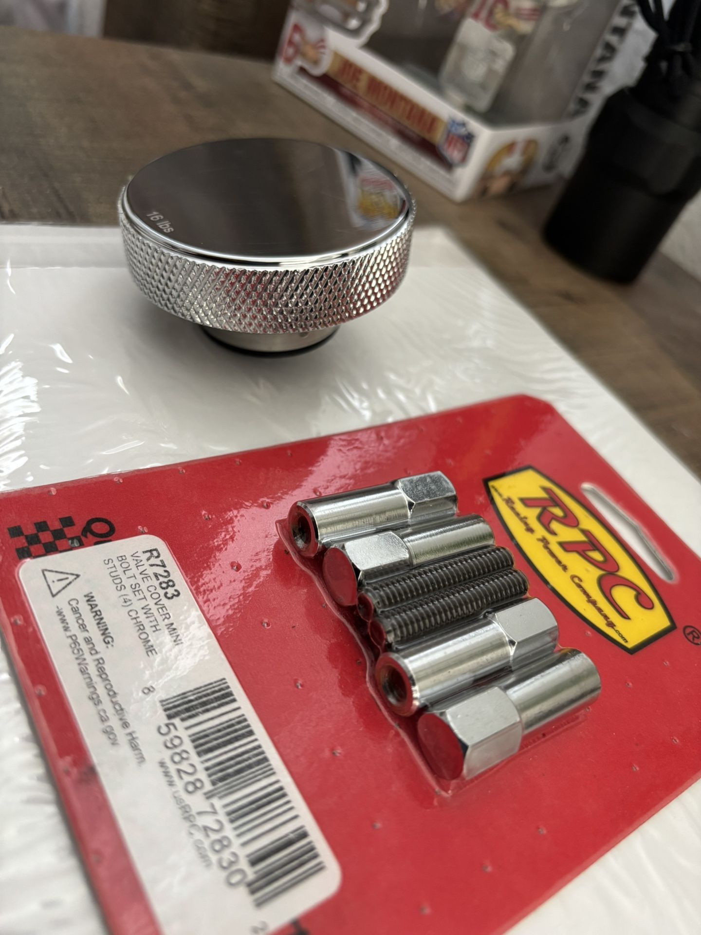 🔥 BILLET RADIATOR CAP AND CHROME VALVE COVER BOLT SET