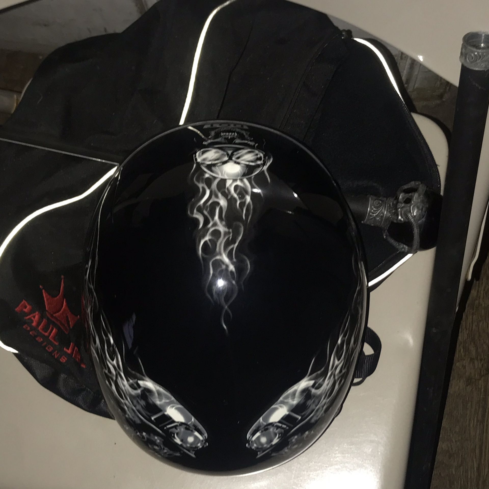 Motorcycle helmet and bag