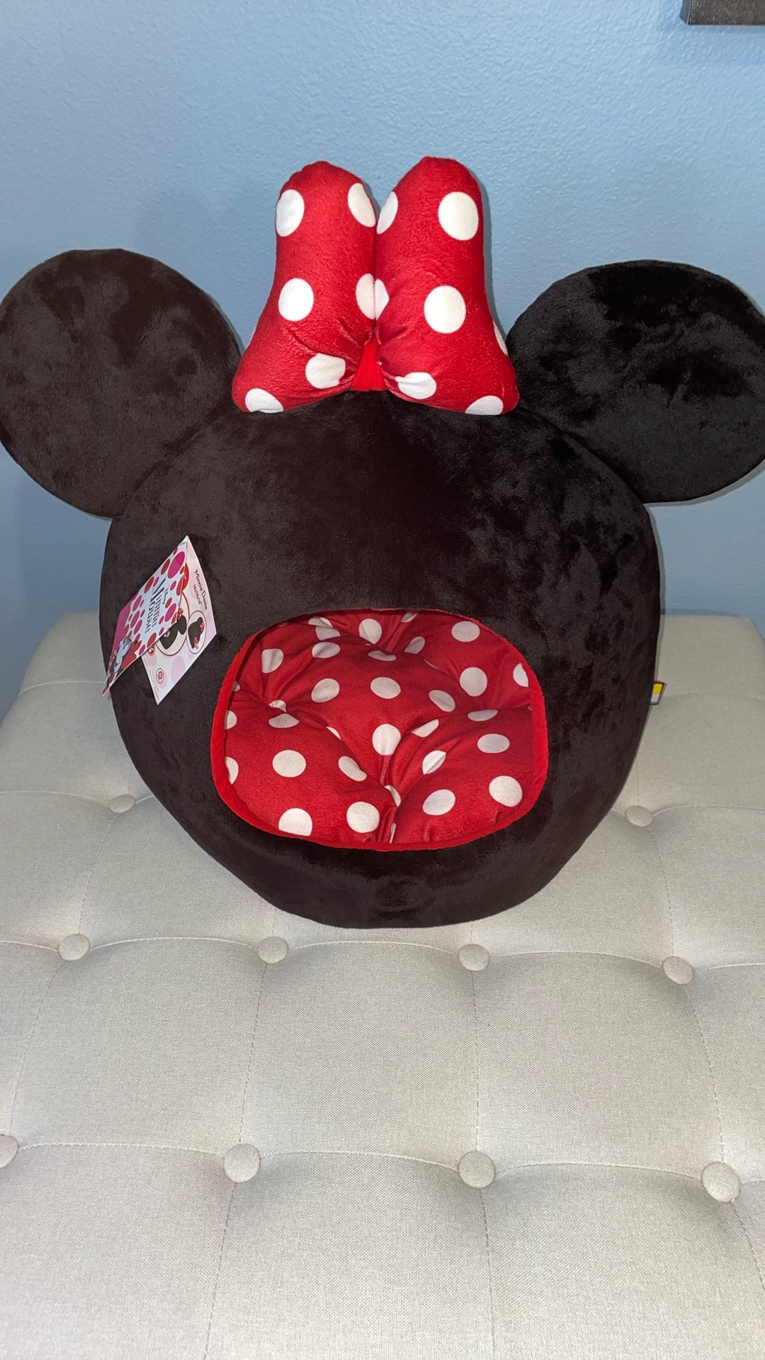 NEW! DISNEY MINNIE MOUSE Cave PET Bed For πΆ Puppy DOG π© CAT Kitten π β€οΈ