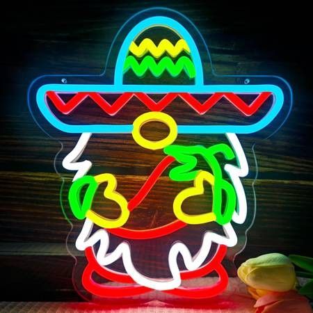 Like New Cinco de Mayo Neon Sign Mexican Dimmable Chili makes LED Sign even more exciting adds a unique atmosphere to your party and lights up the car