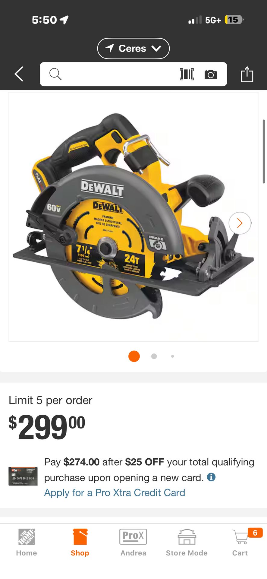 DEWALT FLEXVOLT 60V MAX Cordless Brushless 7-1/4 in. Circular Saw with Brake (Tool Only)