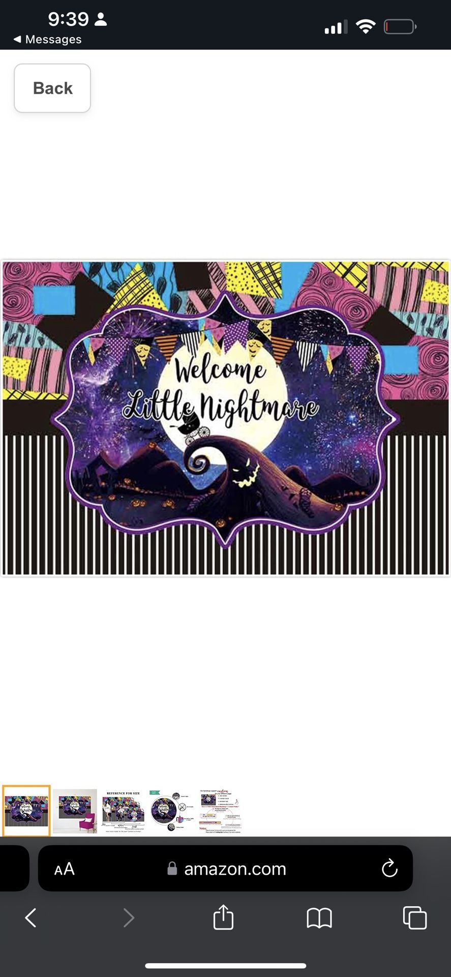 Nightmare Before Christmas Baby Shower Backdrop