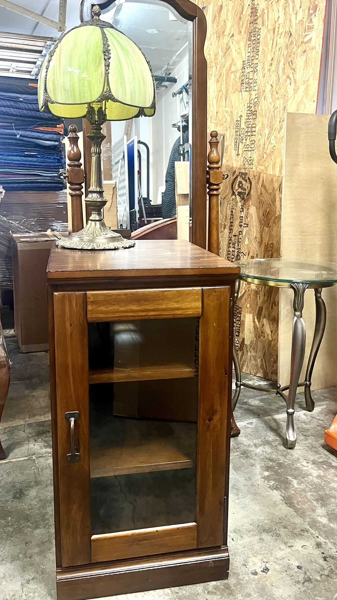 Side Table With Glass Door