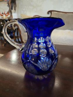 Cobalt Blue Crystal Pitcher