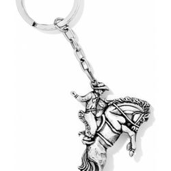 Silver Brighton Wild West Key Fob Silver Plated (comes With Matching Cowboy Cowgirl Spur Keychain)