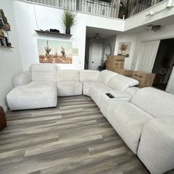 Living Spaces White Sectional Sofa