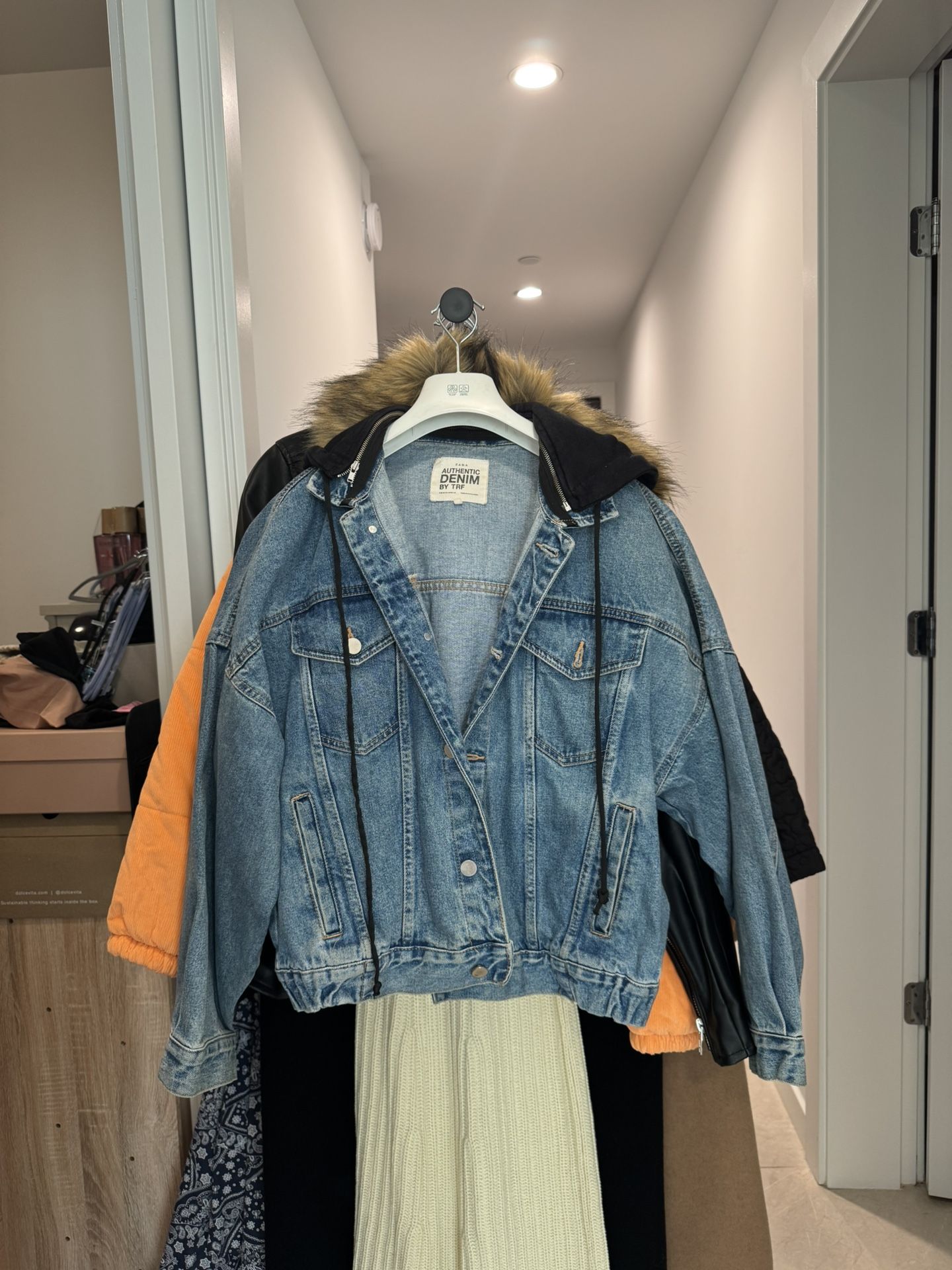 Denim Jacket With Black Hoodie