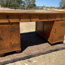 Antique Partners Desk Needs Restoration 
