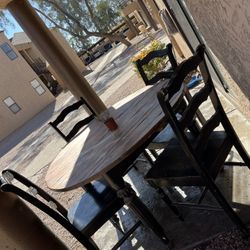 Solid Hard Wood Table With Chairs