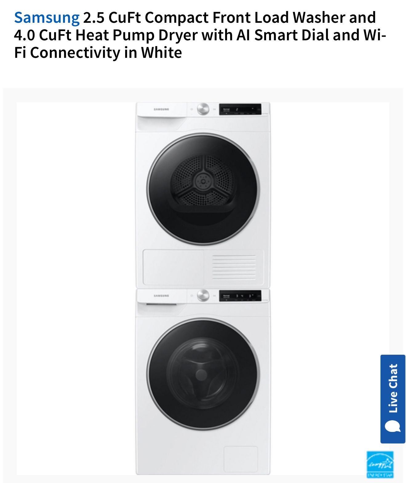 Samsung Washer and Dryer