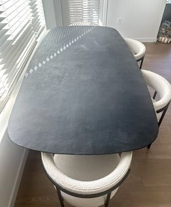 Crate & Barrel modern black aluminum dining table