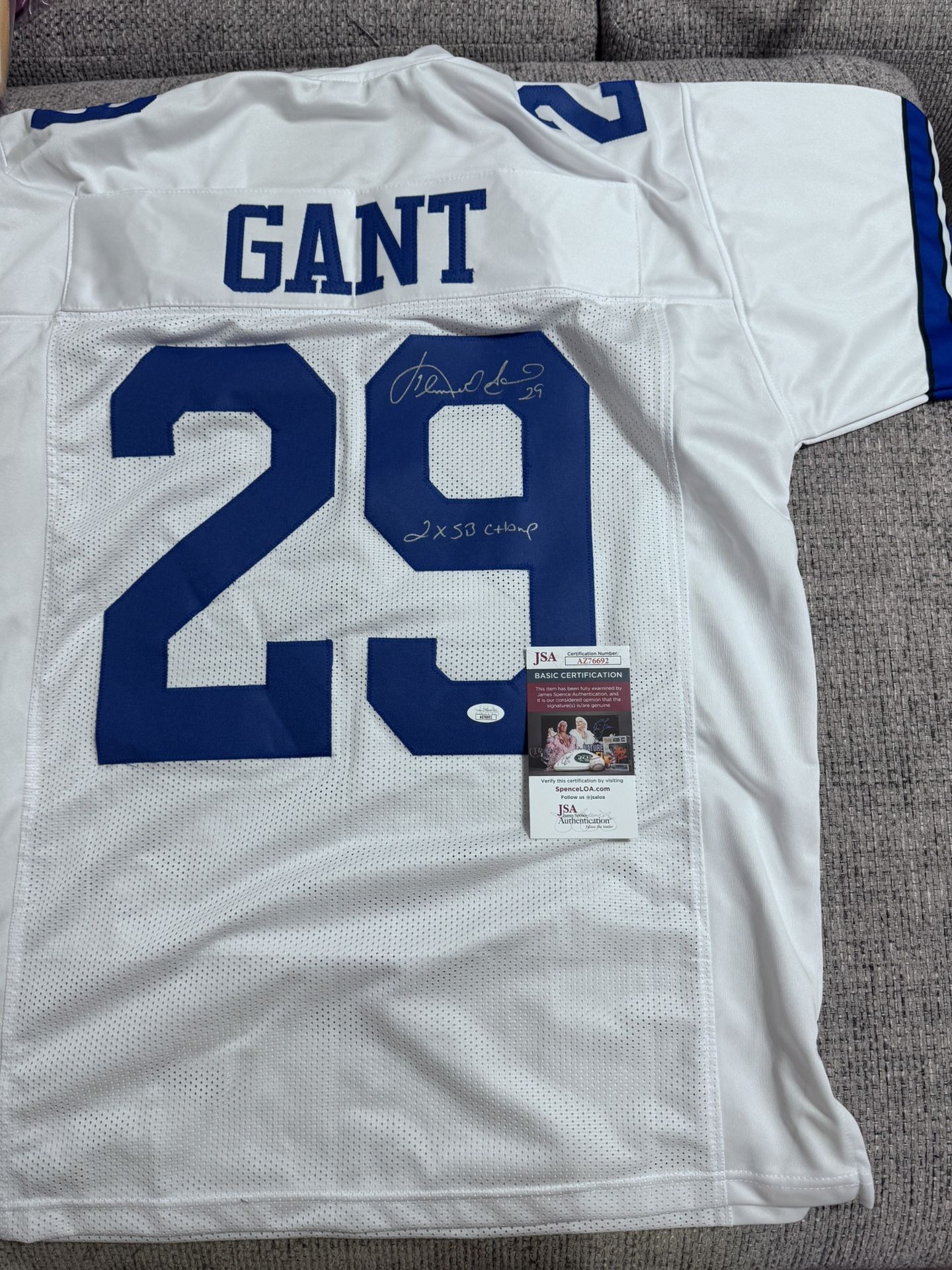 Kenneth Gant Signed Autograph Custom Jersey - JSA Coa - Dallas Cowboys