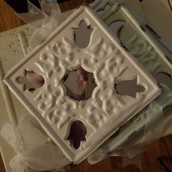 3 LITTLE DECORATED TIN PLATES SUPER CUTE!!