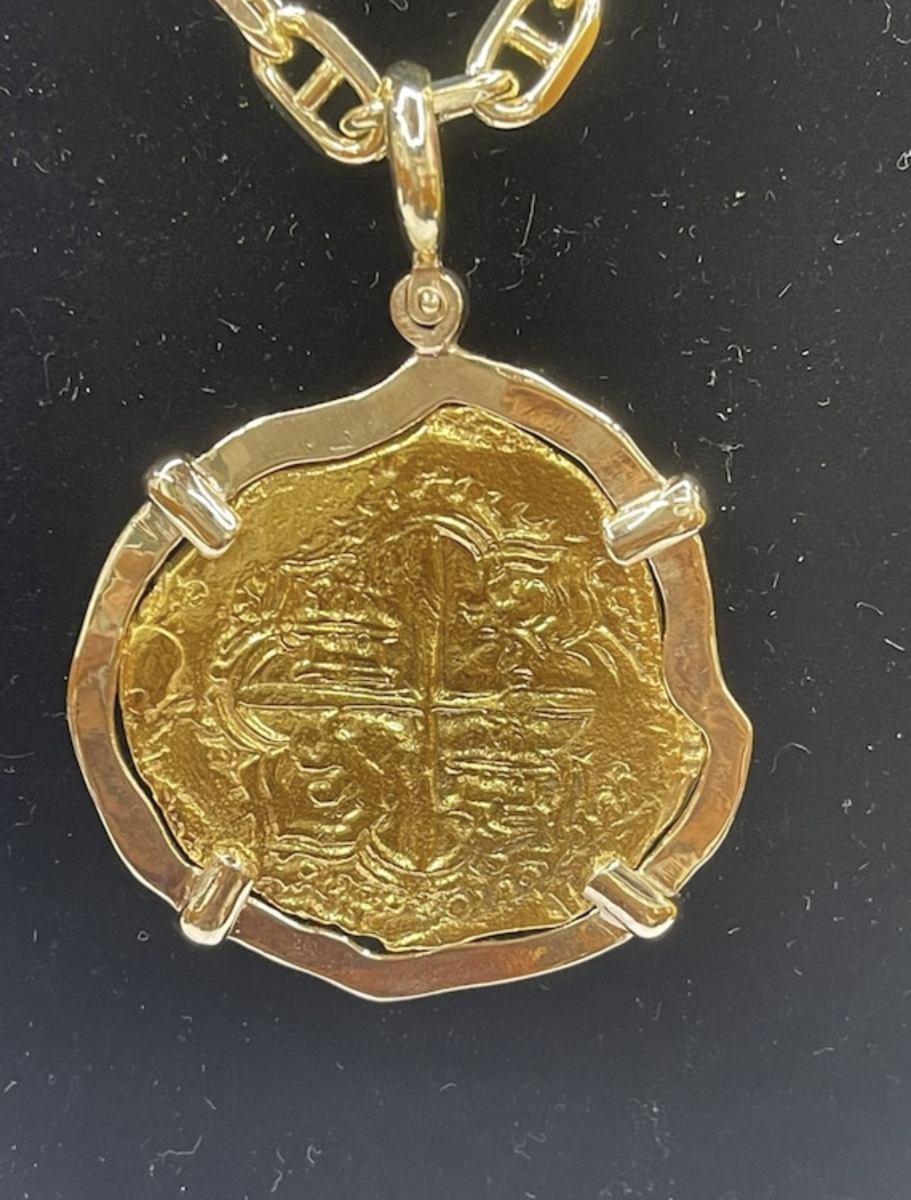 14k Solid Heavy Atocha Shipwreck Gold Coin Pendant