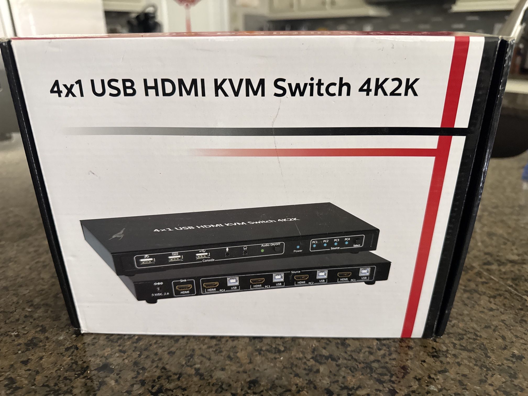 4×1 USB HDMI KVM Switch – 4K Support, Works Perfectly
