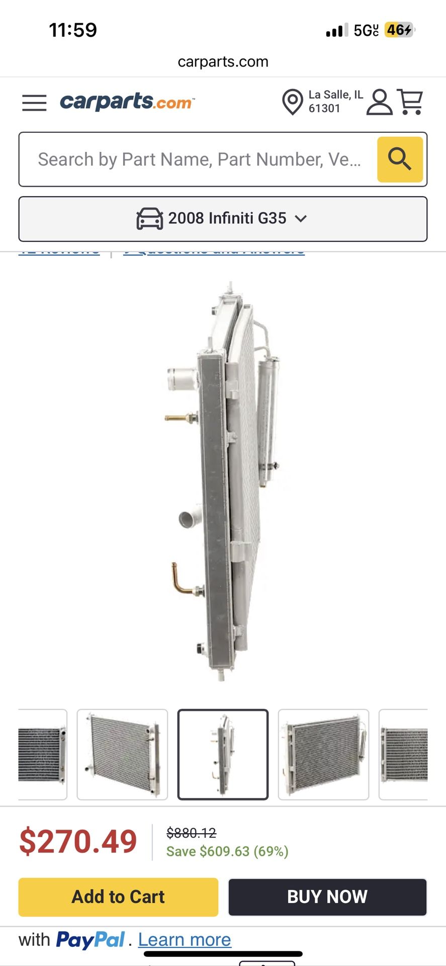 2007-2008 G35 Radiator - V6 3.5L