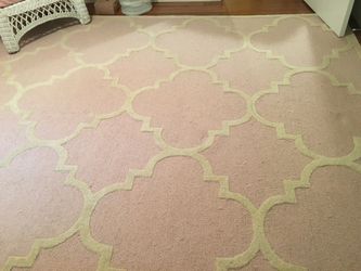 Wool rug 8x10 pink
