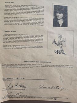 Rare 1979 Noreen Hunt "Cannibal Woman"