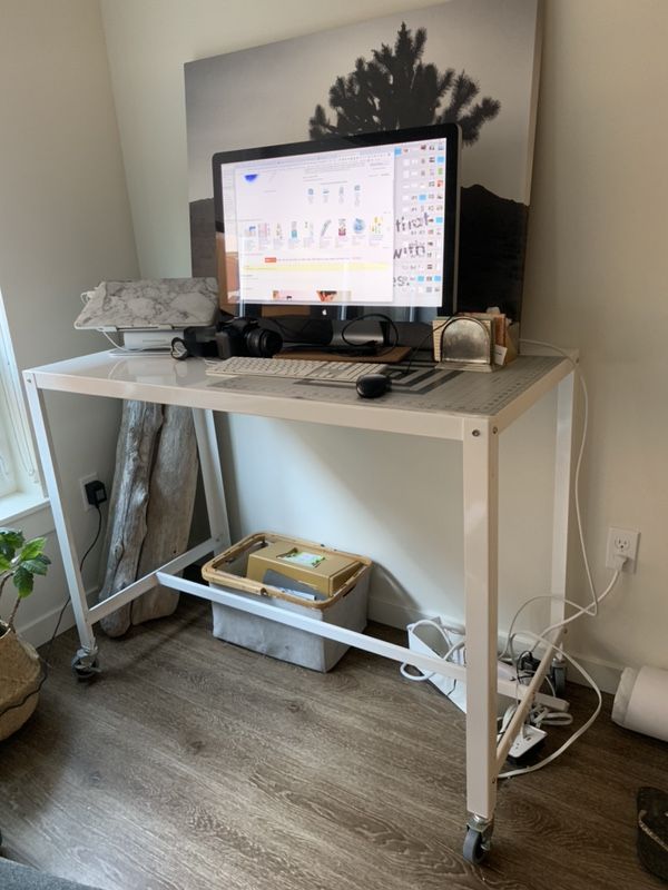 Cb2 White Metal Standing Desk For In Seattle Wa Offerup Cb2 White Metal Standing Desk