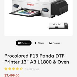 Procolored F13 Panda DTF Printer 13" A3 L1800 & Oven