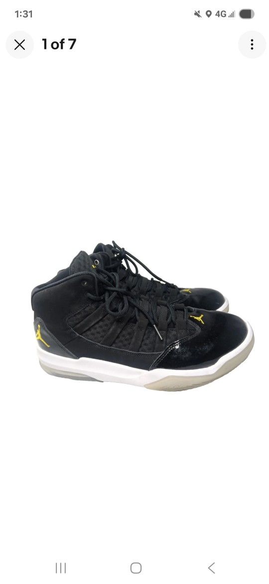 Jordan Max Aura Black White Gold Basketball Shoes in Mens Size 13 (AQ9084-041)