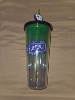 Beetlejuice Plastic Tumbler with Straw