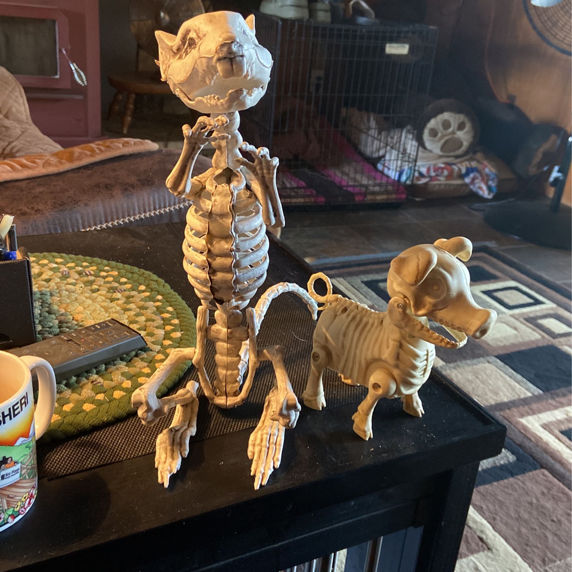 Rat Skeleton And Pig  Skeleton Halloween Decor 