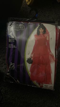 Adult Lydia Deetz Red Wedding Dress 