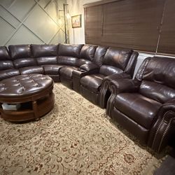 Sectional Couch, Recliner And Ottoman 