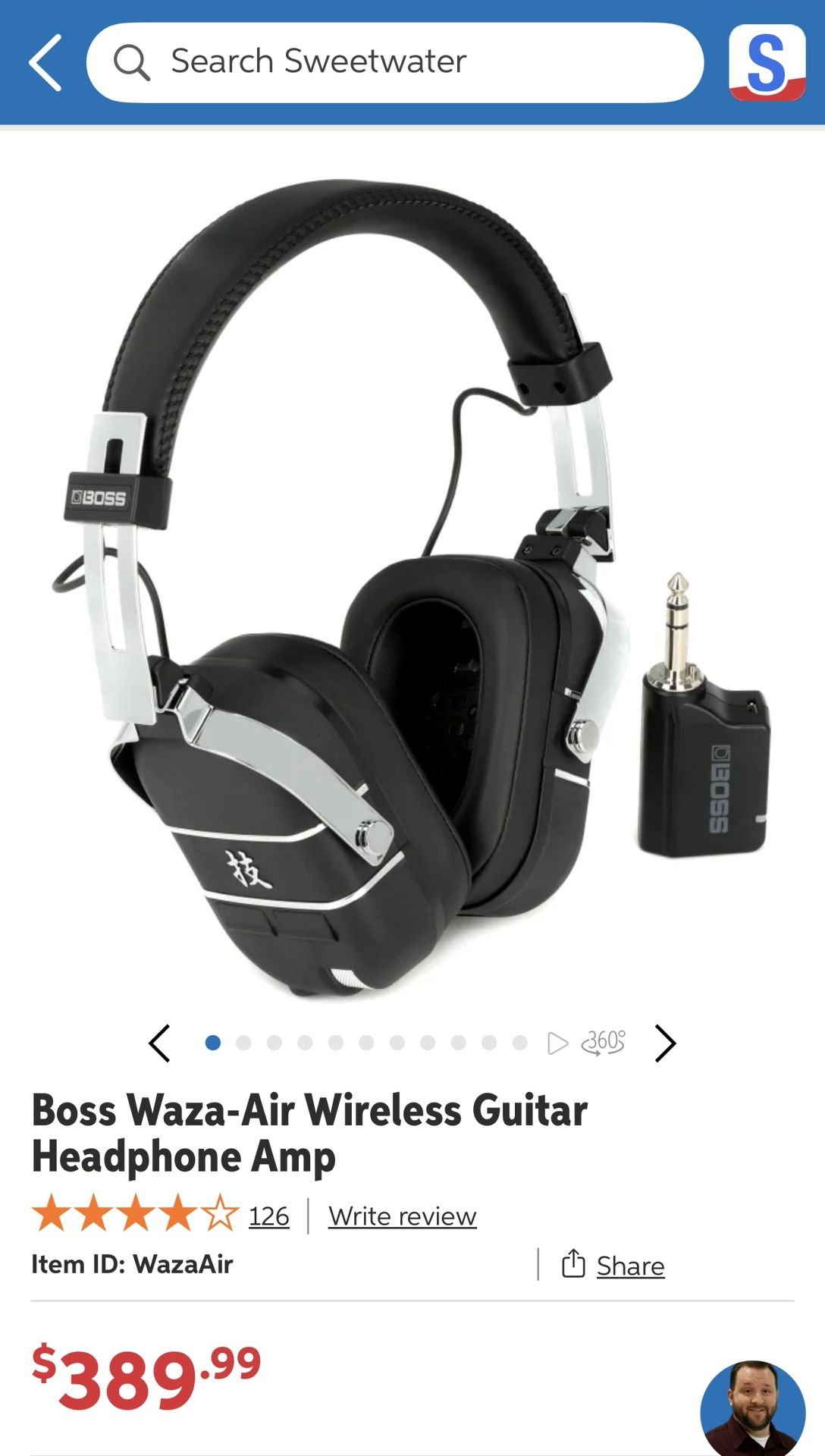 Boss Waza-Air Wireless Guitar Headphone Amp