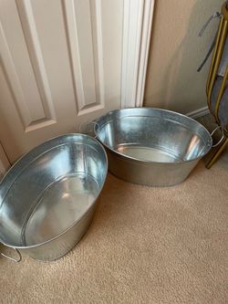 6 Gallon Galvanized Tin Tubs