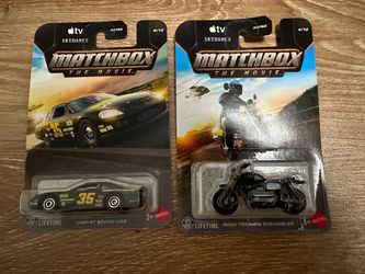 Matchbox Chevy Stock-Car and 2024 Triumph Scrambler