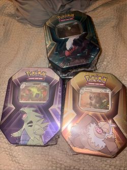 Sealed Pokemon TCG Triple Whammy Collector Tin Complete Set - Lot of 3