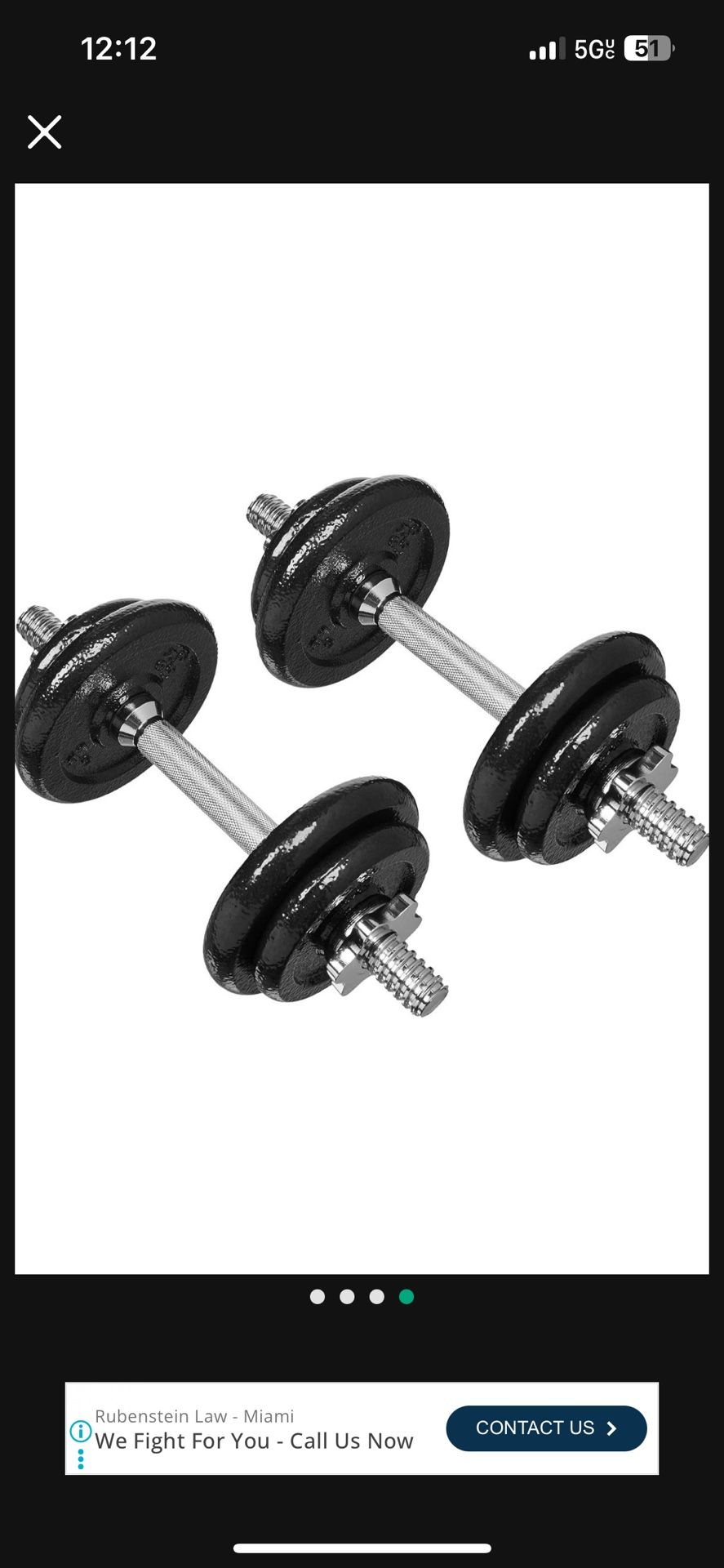 Adjustable Dumbbell Hand Weight Set, 