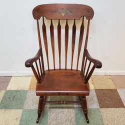 Vintage S. Bent & Bros Wooden Rocking Chair - Hand Painted