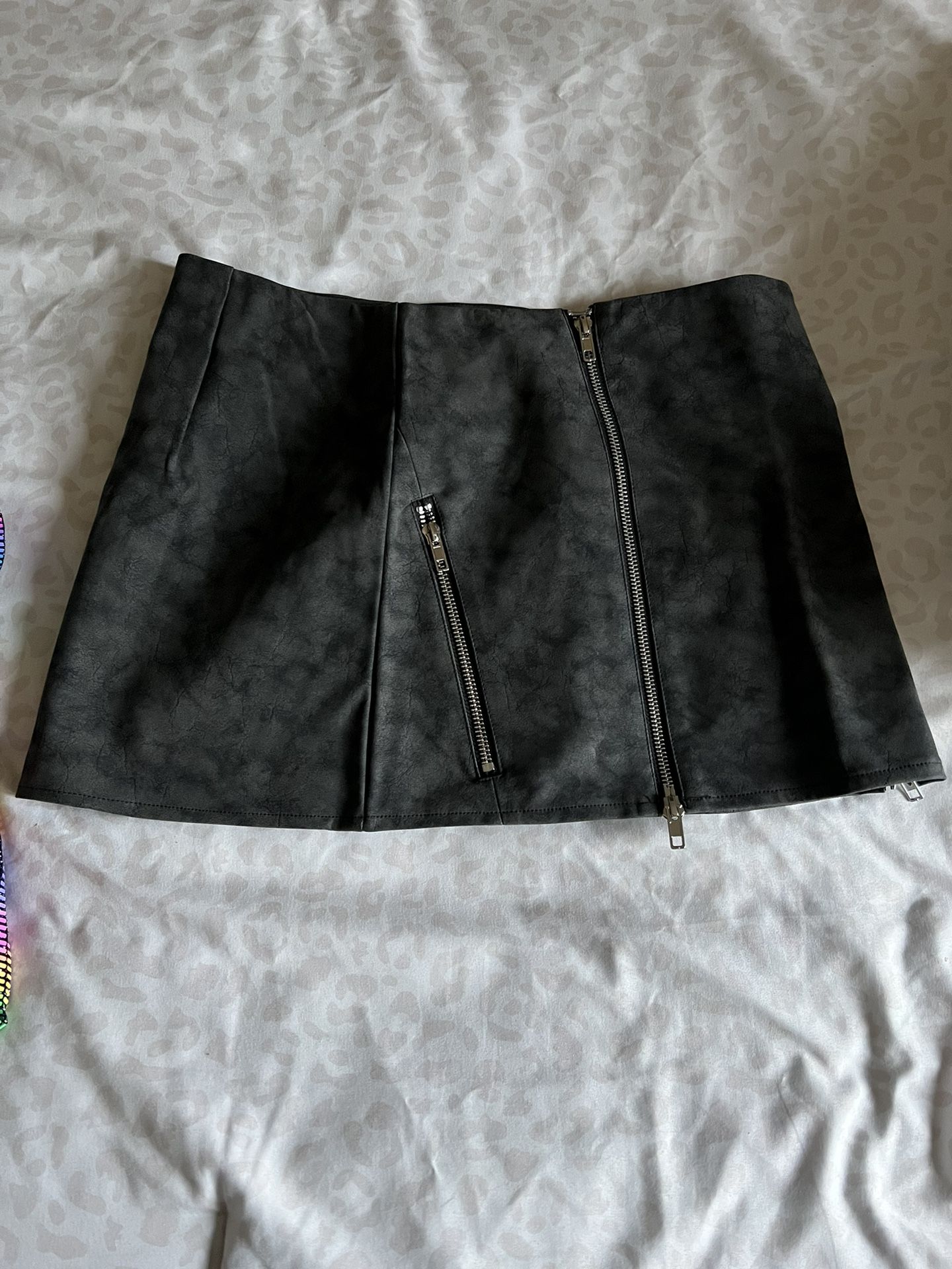 Leather Biker Skirt 